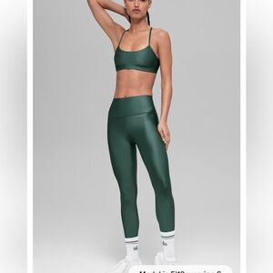 ALO Yoga clover green workout set both size small